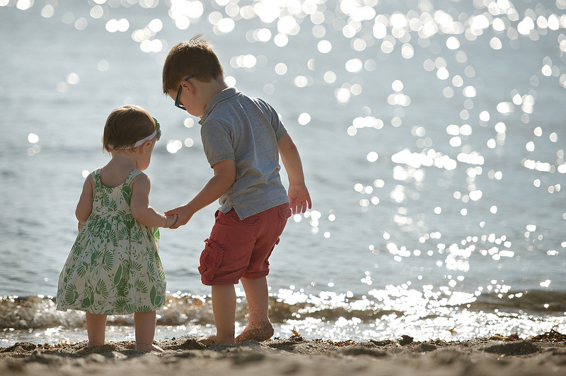 Kids holding hands