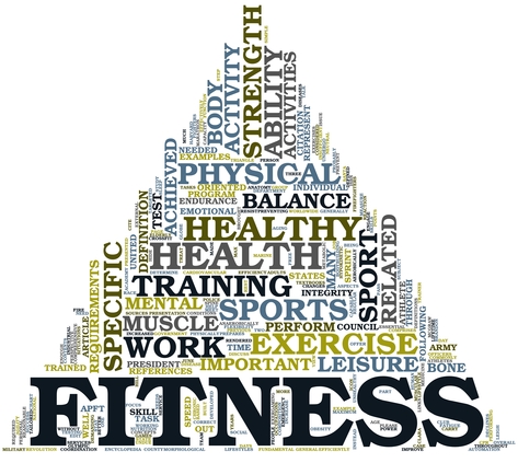 Fitness and health concept in tag cloud