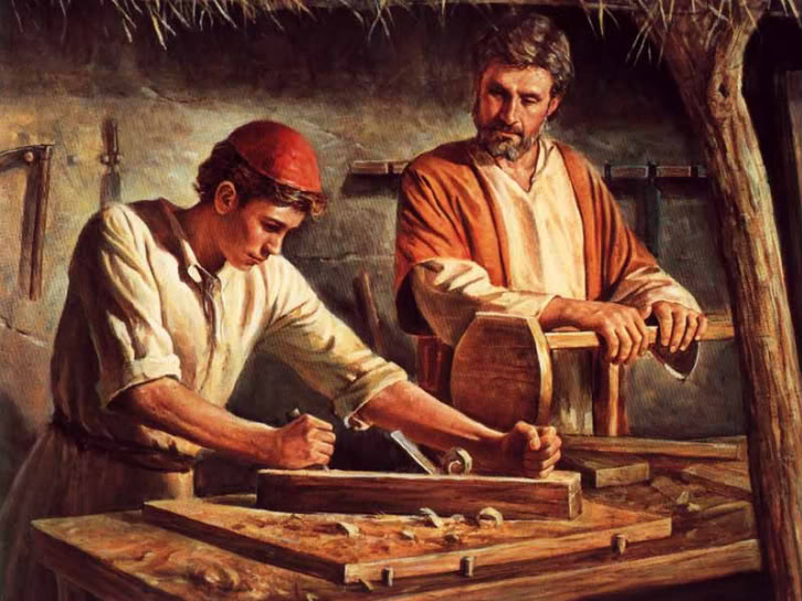 Jesus working as a young man